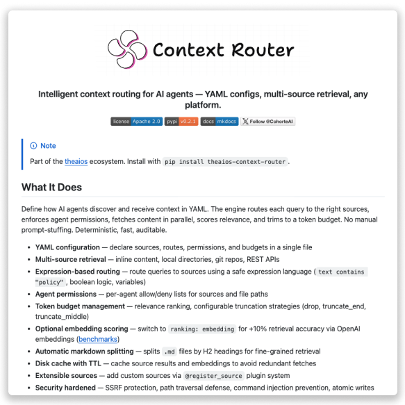 Context-Router — intelligent context routing by Charafeddine Mouzouni